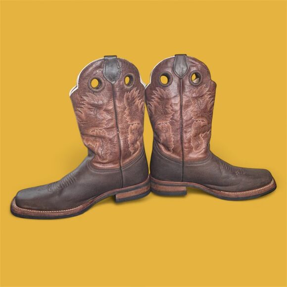 Reyme Brown Leather Western Men's Cowboy Boots - Picture 4 of 11